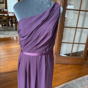 Priscilla of Boston One-Shoulder Dress in Rich Purple